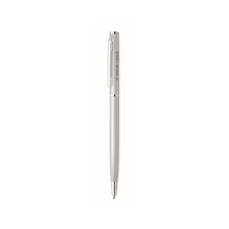 Stylo en aluminium recyclé avec clip chromé et encre bleue