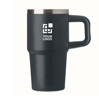 Gobelet isotherme en inox recyclé avec couvercle et paille 500 ml