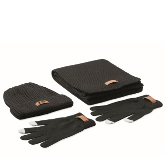 Ensemble de bonnet, écharpe et gants avec zone d'impression