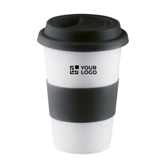 Mug publicitaire en céramique avec couvercle avec zone d'impression