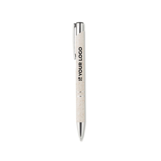 Stylo personnalisé en paille de blé couleur noir
