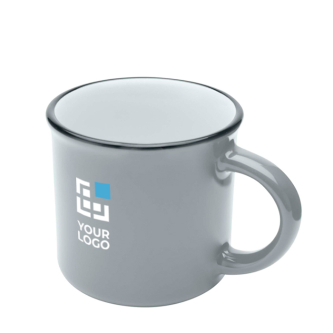 Tasse en céramique vintage avec bord noir 240 ml