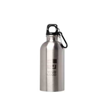 Gourde en acier inoxydable recyclé avec mousqueton 400ml
