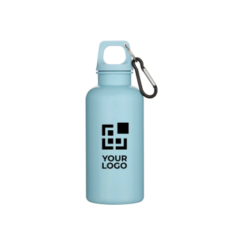 Bouteille en plastique recyclé avec mousqueton et bouchon à vis 400 ml