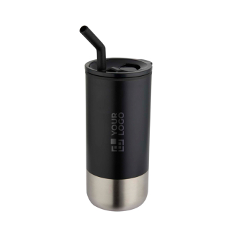 Gobelet isotherme avec paille en acier et embout en silicone 480 ml