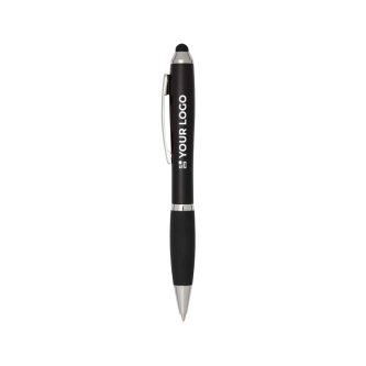 Stylo rotatif avec stylet et grip doux encre noire