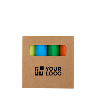 Set de 4 mini surligneurs colorés dans boîte kraft