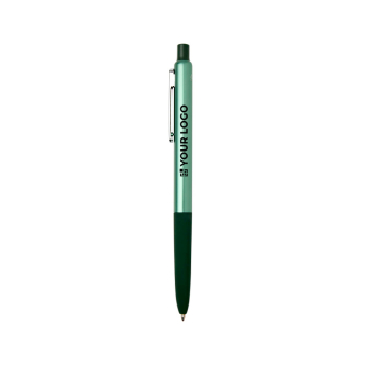 Stylo en aluminium recyclé et grip gomme douce, encre bleue