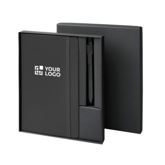 Coffret carnet rigide avec stylo à encre noire assorti