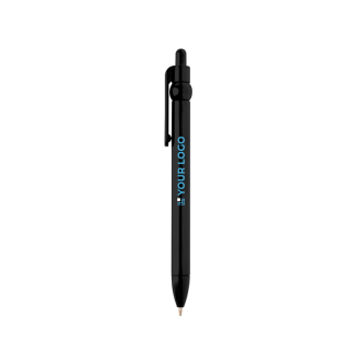 Stylo en plastique recyclé avec bille et clip, encre noire