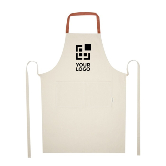 Tablier en coton recyclé avec tour de cou coloré 200 g/m²