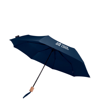 Parapluie manuel RPET 21" en polyester pongé avec poignée en bois Ø99