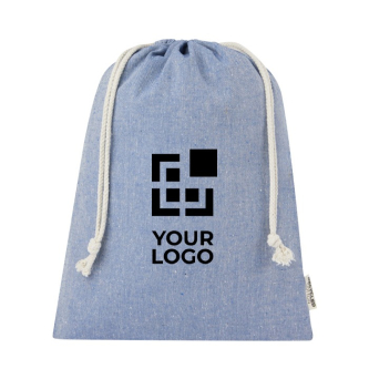 Grand sac en coton recyclé GRS à cordon de serrage 150 g/m²