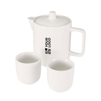 Théière avec deux tasses en céramique pour le thé 600 ml