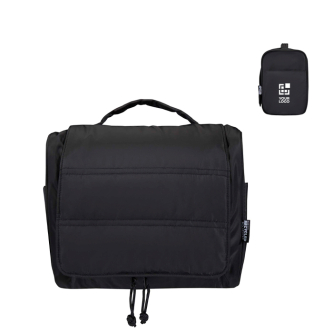 Trousse de toilette en polyester recyclé avec accroche rembourrée 8 L