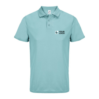 Polo sportif polyester recyclé manches courtes 3 boutons