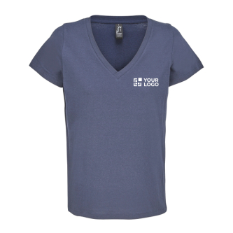 T-shirt en coton semi-peigné femme col V SOL'S