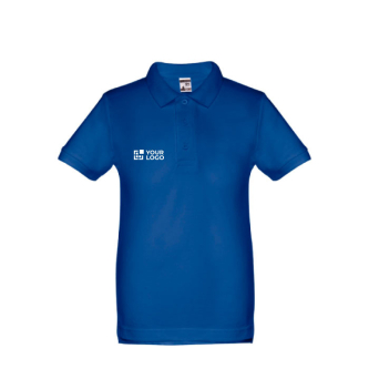 Polos publicitaires pour enfants en coton 195 g/m² THC Adam Kids avec zone d'impression
