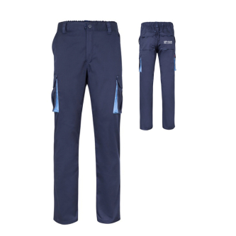 Pantalon de travail multipoches en coton et polyester 200 g/m²