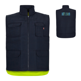 Gilet de travail matelassé et réversible en polyester 220 g/m² 