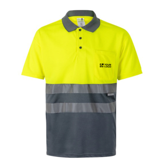 Polo de travail manches courtes haute visibilité 160 g/m²