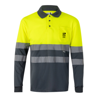 Polo de travail manches longues fluorescent 160 g/m²