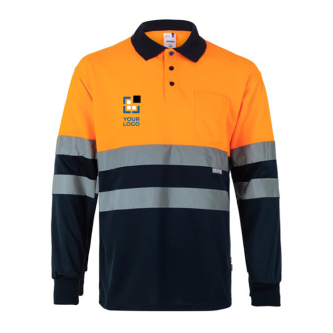 Polo de travail manches longues haute visibilité 160 g/m²