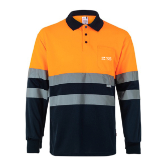 Polo bicolore de travail manches longues grande taille 160 g/m²