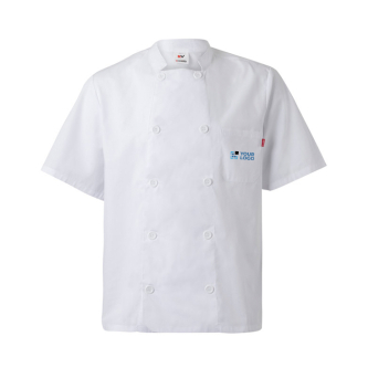 Veste de cuisine à manches courtes polyester et coton 110 g/m²