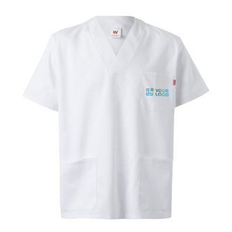 Tunique en sergé à manches courtes polyester et coton 190 g/m²