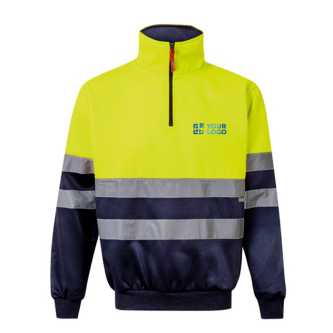 Pull polaire grande taille polyester avec col montant 300 g/m²