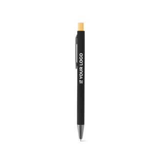 Stylo en aluminium recyclé avec finition caoutchoutée, encre bleue