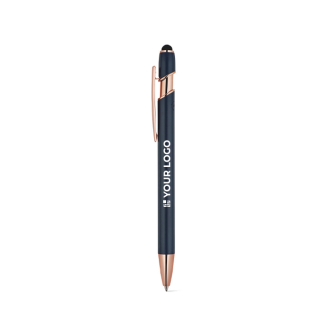 Stylo en aluminium recyclé mat avec embout tactile et encre bleue