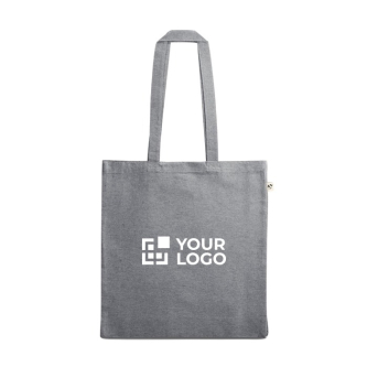 Sac en coton publicitaire recyclé 140 gr/m2 vue avec zone d'impression