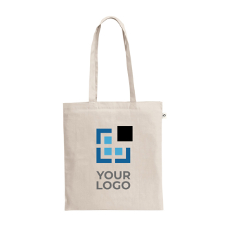 Sac naturel en coton recyclé et polyester avec anses 150 g/m²