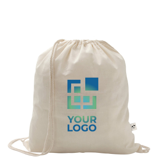 Sac à cordon en coton recyclé et polyester 150 g/m²