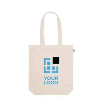 Sac de courses en coton recyclé et polyester à anses longues 280 g/m²