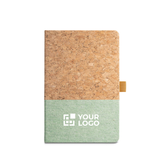 Carnet personnalisé écologique en liège avec zone d'impression
