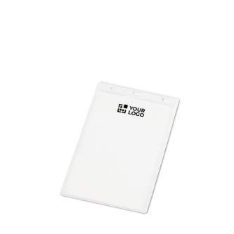 Identifiant vertical en plastique avec trous pour mousqueton 11x17 cm