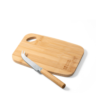 Planche à découper et couteau à fromage couleur naturel troisième vue