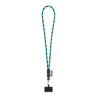 Cordon tubulaire avec mousqueton et support téléphone 6,5 x 4,1 cm