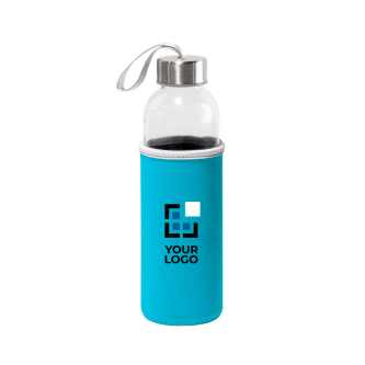 Bouteille en verre avec bouchon en acier inoxydable et sangle 520ml
