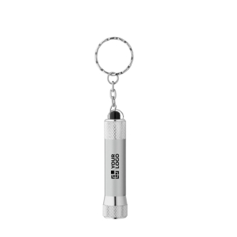 Porte-clés aluminium partiellement recyclé avec lampe LED 3 positions