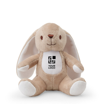 Peluche lapin en polyester avec patch personnalisable