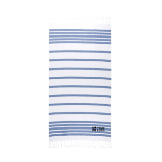Serviette de plage en coton et polyester à rayures 180 g/m²