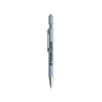 Stylo en aluminium recyclé avec spinner et embout tactile, encre bleue