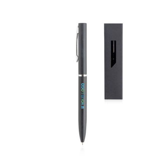 Stylo de luxe en métal coloré mat avec étui encre bleue avec zone d'impression