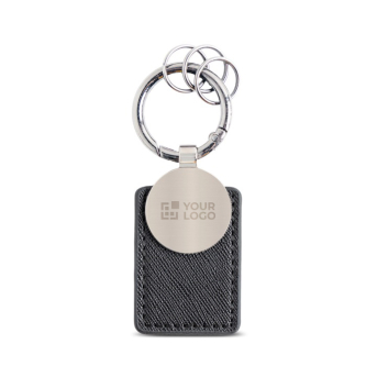 Porte-clés avec 3 mini-anneaux à ouverture facile et patch intégré
