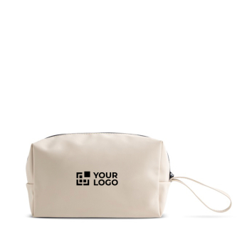 Trousse en cuir synthétique avec poche principale zippée