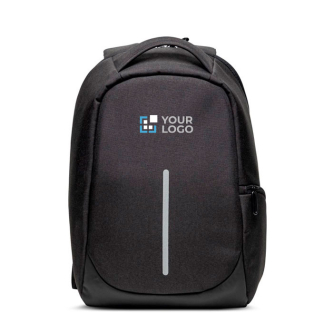 Sac à dos antivol en nylon pour ordinateur avec poche arrière 15,6" avec zone d'impression